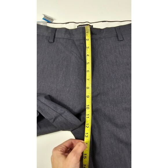NWT 36x29 easy fit flat front khaki Chinos blue navy no iron dress work pants - Picture 4 of 7